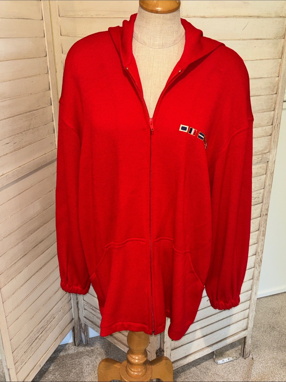 Great St.Johns red oversize hoodie size small runs